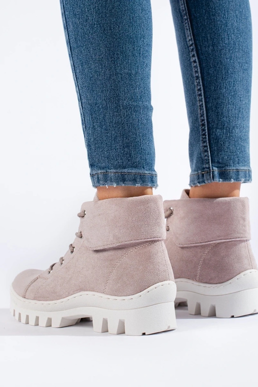 Svetlo fialová Dámske čižmy jar S.Barski