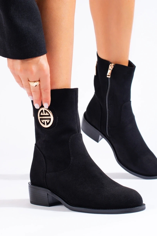 zo semišu vysoká dámske čižmy čierna