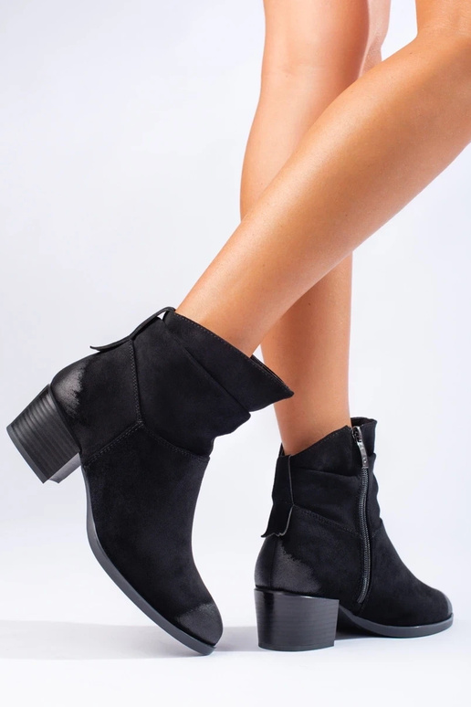 zo semišu dámske čižmy Potocki čierna