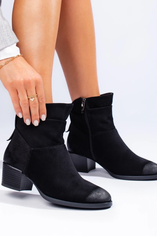 zo semišu dámske čižmy Potocki čierna