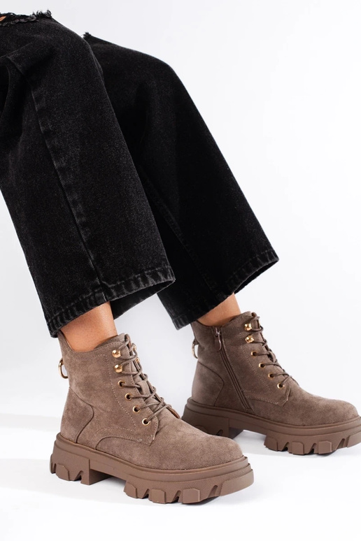 zo semišu dámske čižmy na hrubej...