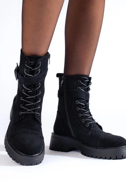 Semišové členkové topánky so prackami Semišové členkové topánky so prackami