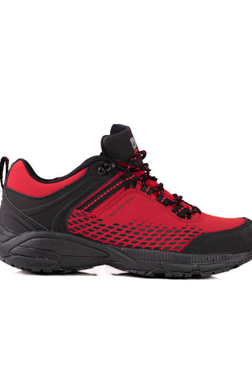 Červené trekingové topánky...