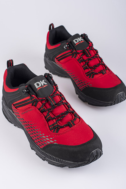 Červené pánske turistické topánky na...
