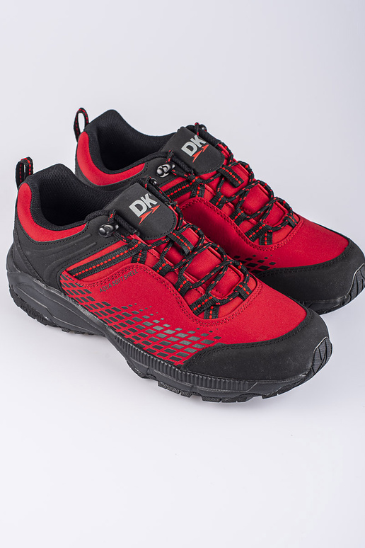 Červené pánske turistické topánky na...