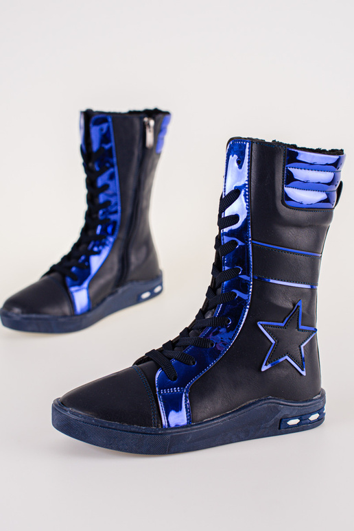 Čižmy kožené dievčenský s vysokým...