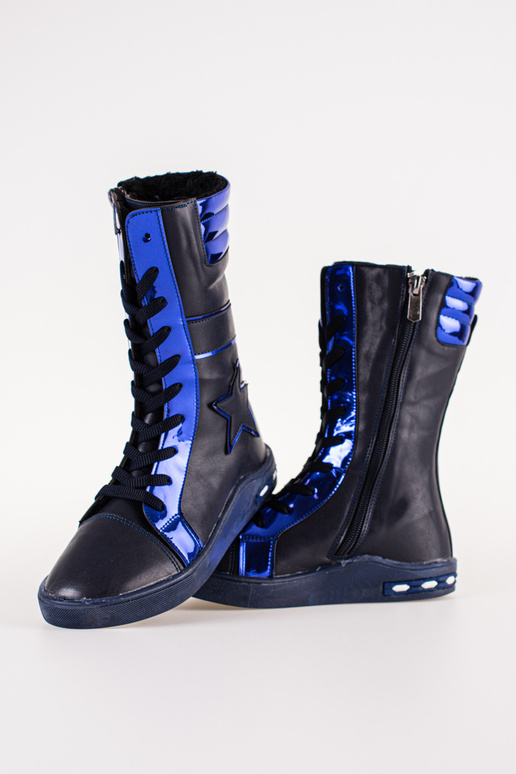 Čižmy kožené dievčenský s vysokým...