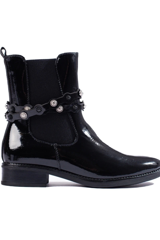 s lakovým efektom dámske čižmy plochý...