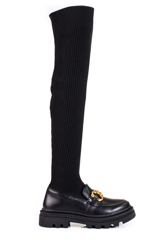 čierna Dámske čižmy s pružným zvrškom