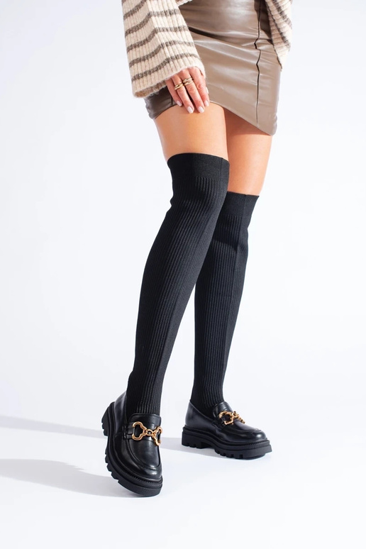 čierna Dámske čižmy s pružným zvrškom