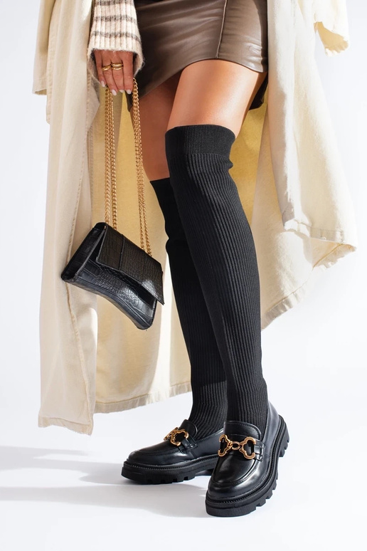 čierna Dámske čižmy s pružným zvrškom