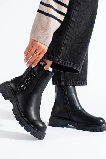 čierna Dámske čižmy na... 2