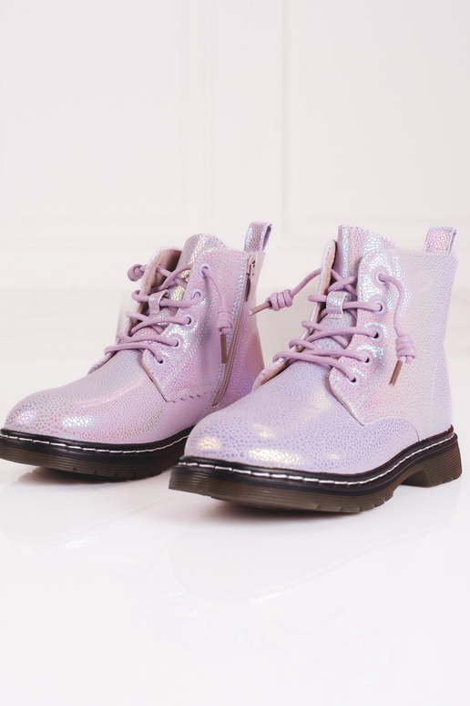 Čižmy dievčenský lesklý Ružová