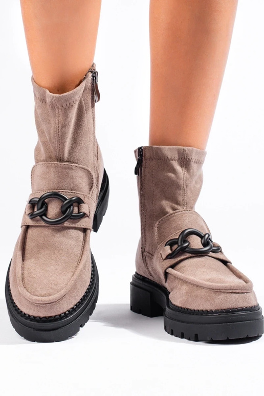 béžová dámske čižmy s platformou