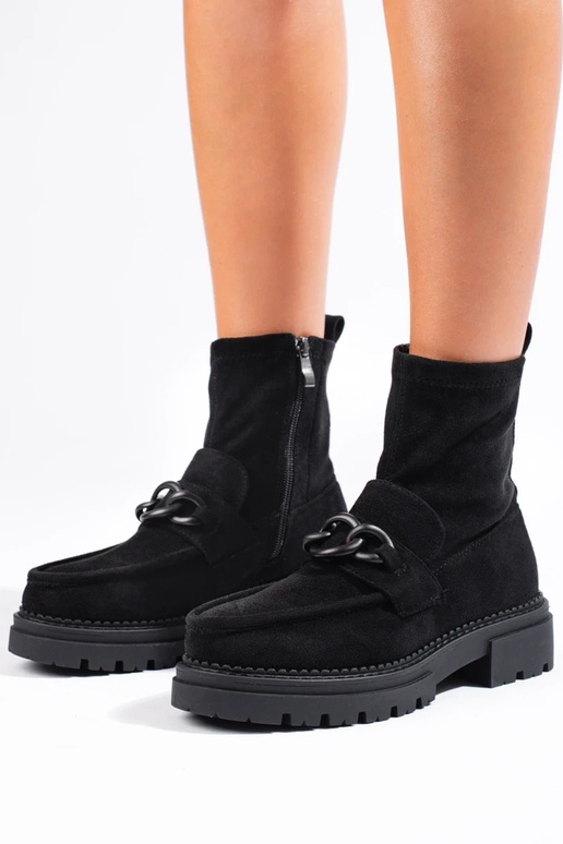 čierna dámske čižmy s platformou zo...