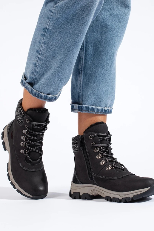 čierna čižmy s platformou