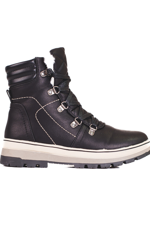 čierna Dámske čižmy s oteplením vo...