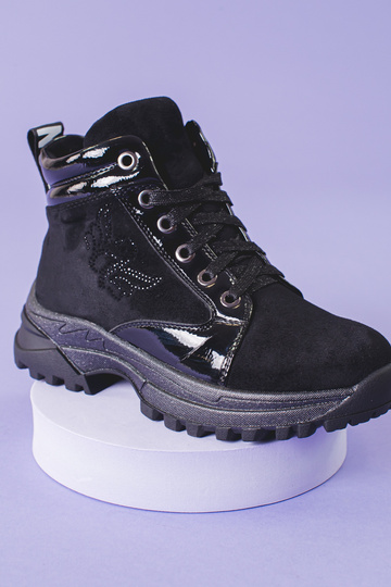 čierna čižmy dievčenský na... 2