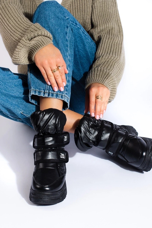 teplý Dámske snehule Potocki čierna...