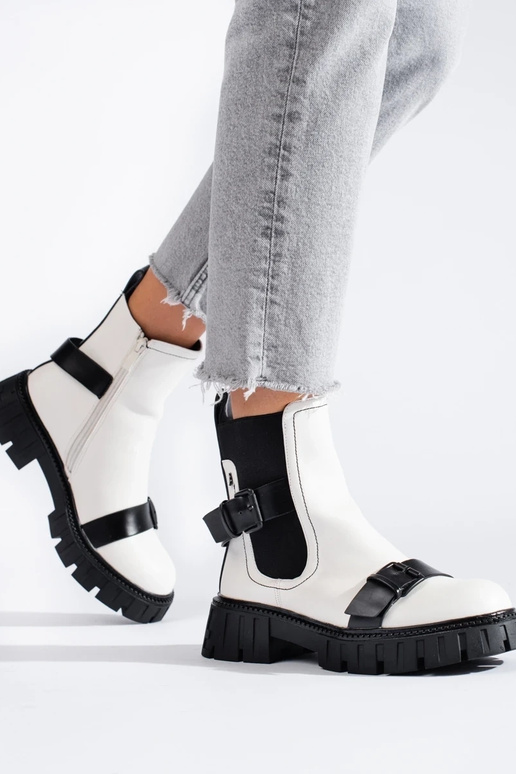 biela farba Dámske čižmy s platformou