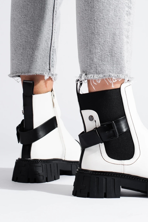 biela farba Dámske čižmy s platformou