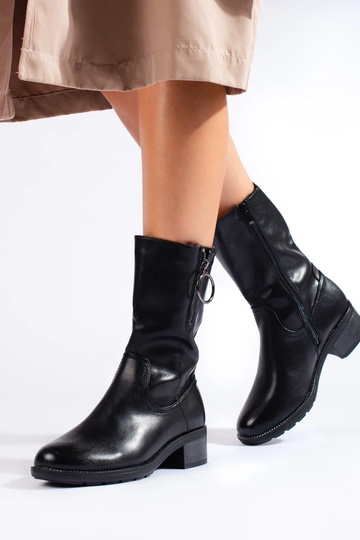 Vysoká dámske čižmy čierna 2