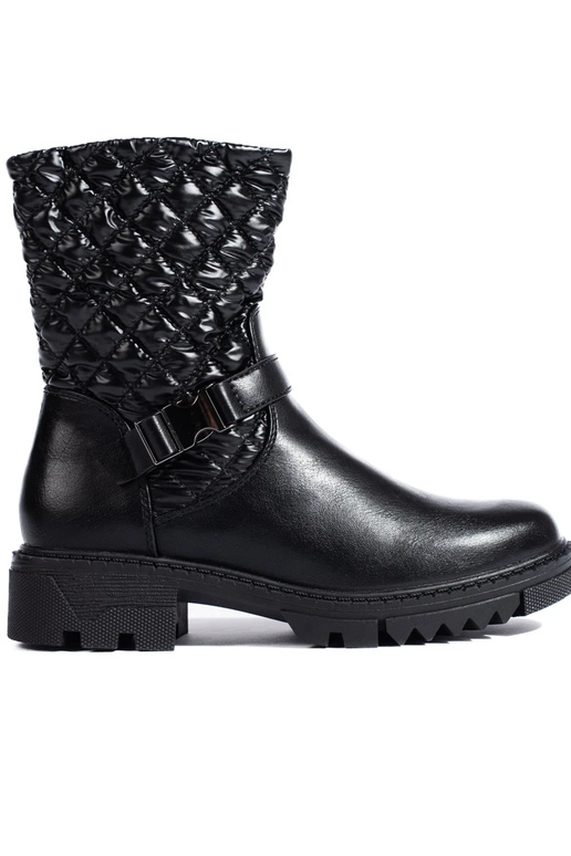 Dámske čižmy s prešívaním čierna