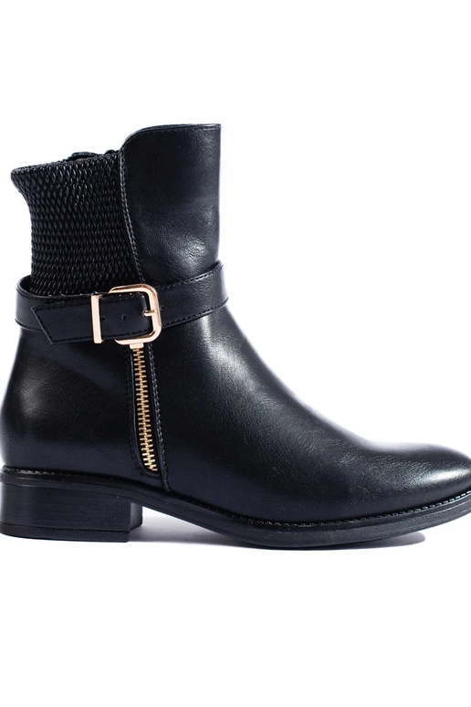 Dámske čižmy nad členkom plochý čierna