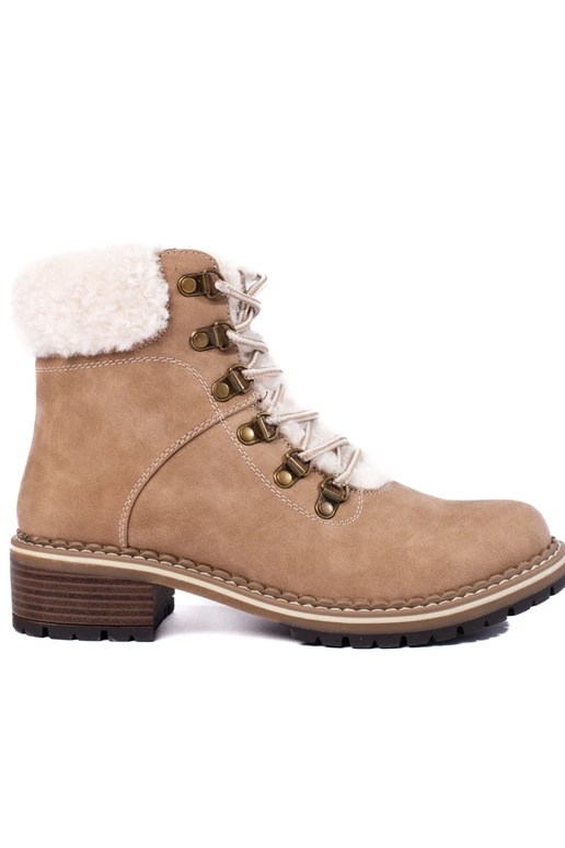 topánky dámske s ovčou kožou béžová