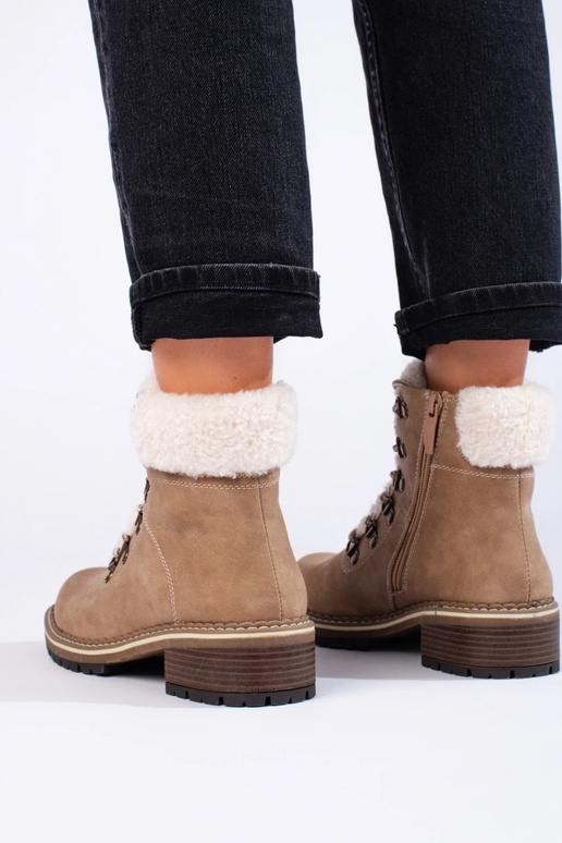 topánky dámske s ovčou kožou béžová