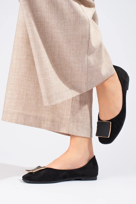 Shelovet semišová balerína v čiernej...