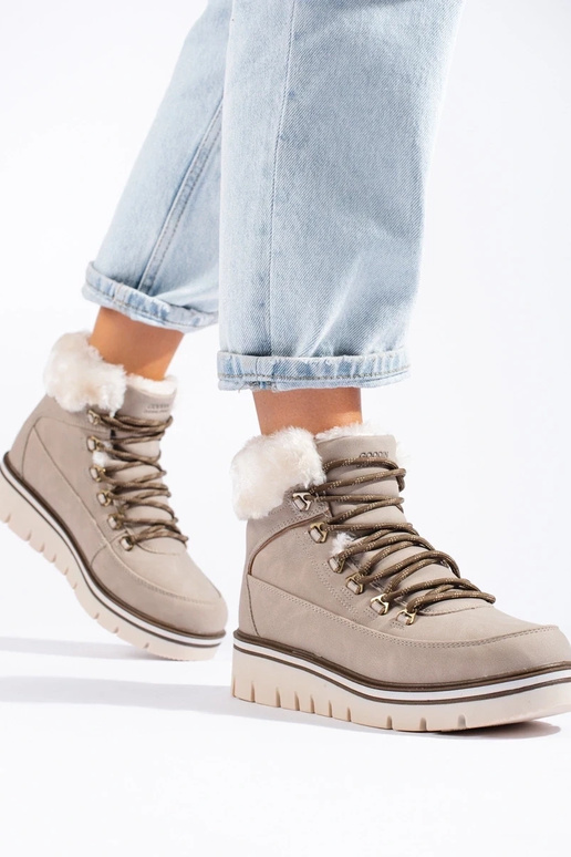 čižmy dámske s platformou béžová čižmy dámske s platformou béžová