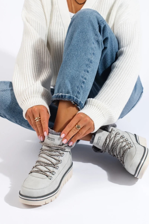 čižmy dámske s platformou sivá