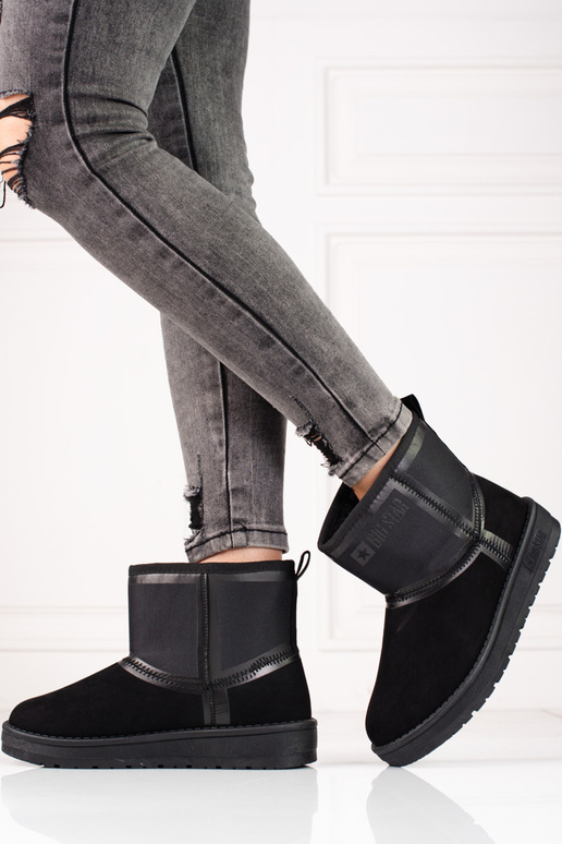 čierne semišové Dámske snehule krátke...