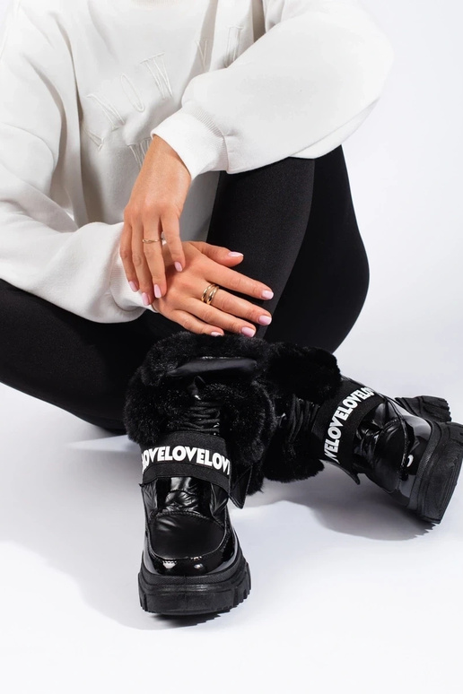 dámske snehule s gumičkou v čiernej... dámske snehule s gumičkou v čiernej...