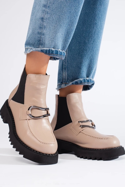 Kožené dámske topánky s platformou v... Kožené dámske topánky s platformou v...