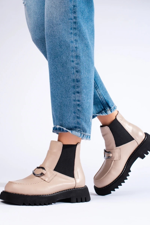 Kožené dámske topánky s platformou v... Kožené dámske topánky s platformou v...