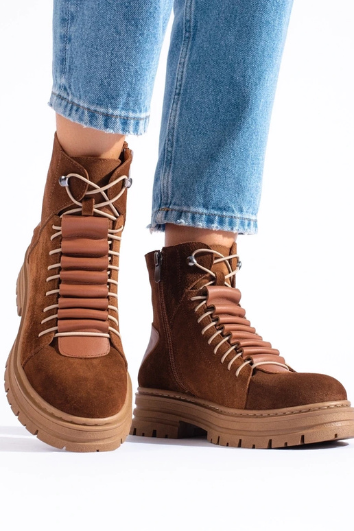 hnedé čižmy z prírodnej kože hnedé čižmy z prírodnej kože