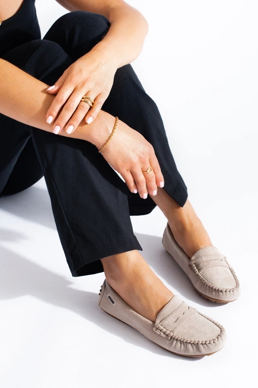 semišové dámske mokasíny Shelovet béžová