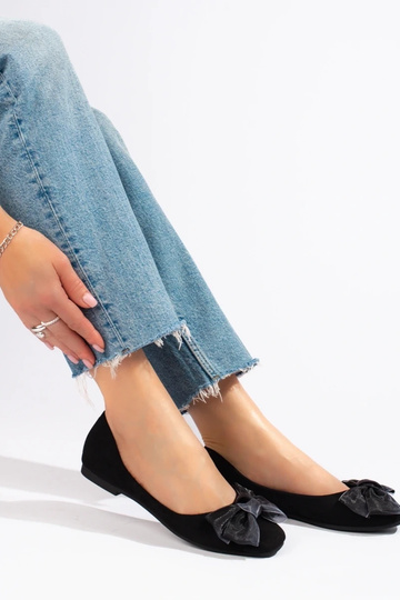 semišová balerína so stuhou... 2