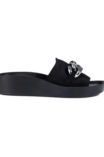 čierne Šľapky s platformou...