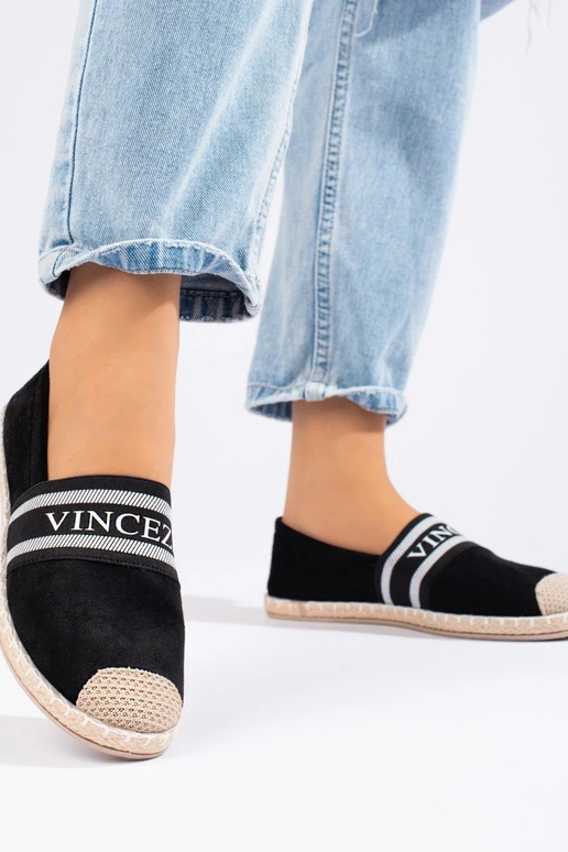 semišová espadrilka čierna Vinceza semišová espadrilka čierna Vinceza