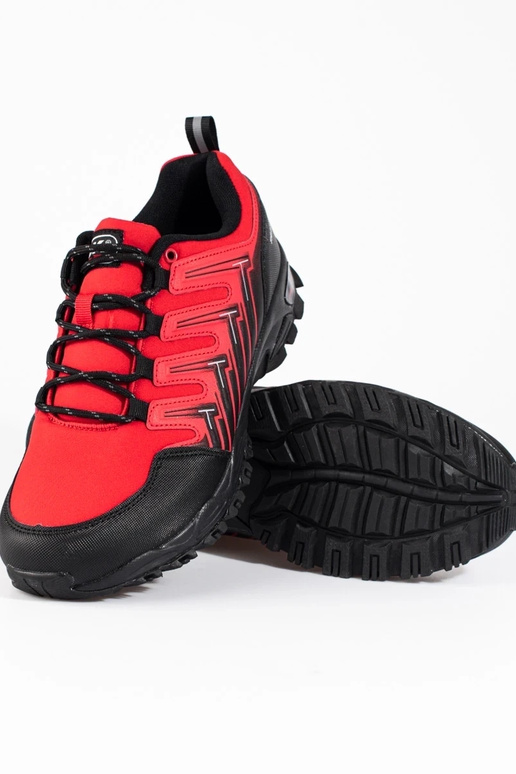 Pánske turistické topánky červenej...