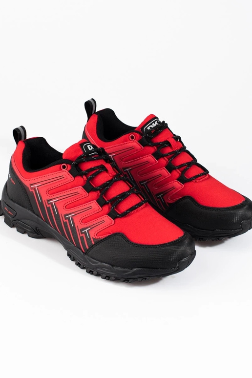 Pánske turistické topánky červenej...