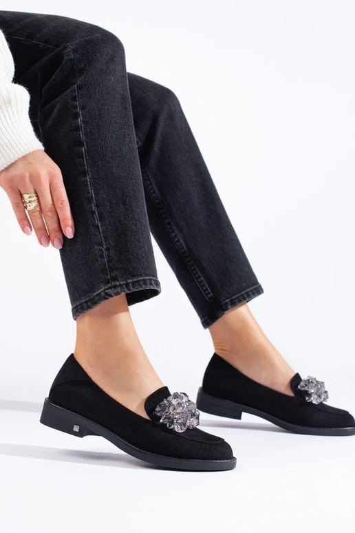 Dámske čierne semišové mokasíny Potocki
