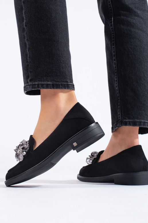 Dámske čierne semišové mokasíny Potocki