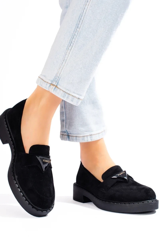 čierne semišové dámske mokasíny Potocki