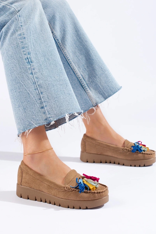 hnedé semišové mokasíny boho Potocki