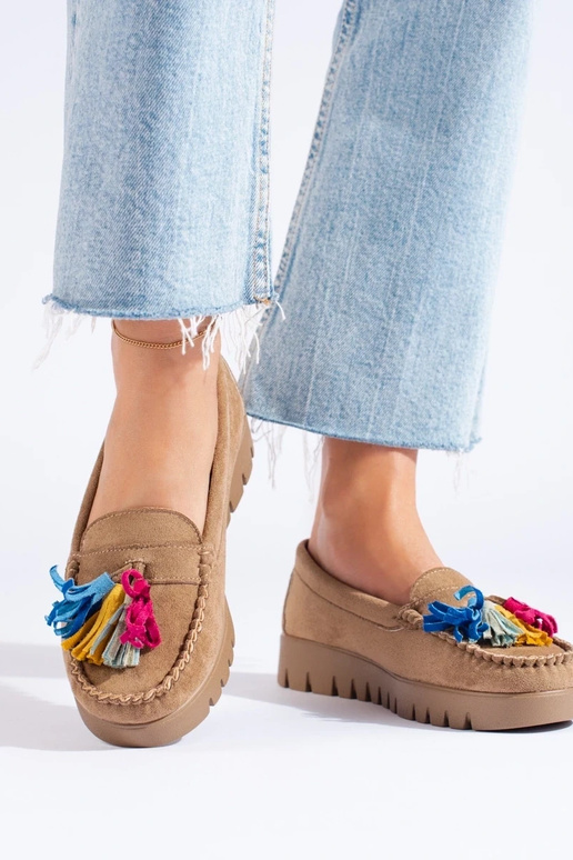 hnedé semišové mokasíny boho Potocki