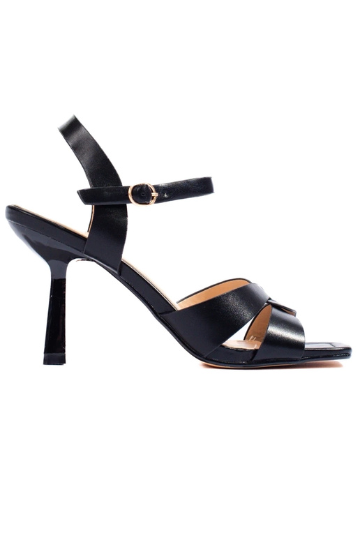čierne sandále na podpätku Shelovet